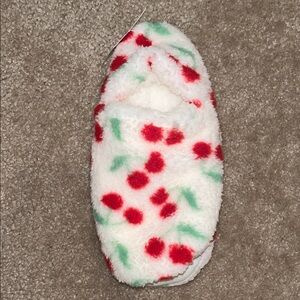 Cherry Sherpa Slipper Socks with Grippers